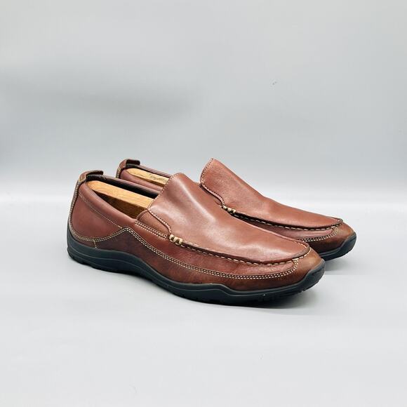 Cole Haan Shoes Mens 10 Brown Leather Vtg Air Moc Toe Slip On Loafers Casual main image 5